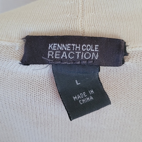 Kenneth Cole Reaction Ruffle Cardigan Sweater Womens Size L Fall Fashion - Picture 7 of 7